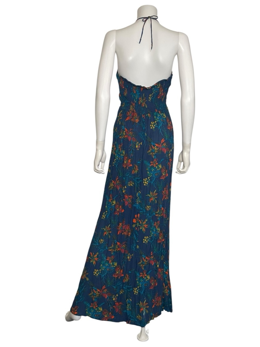 Free People One Step Ahead Maxi Dress Blue Floral Boho Sleeveless Size Large L - Picture 5 of 8